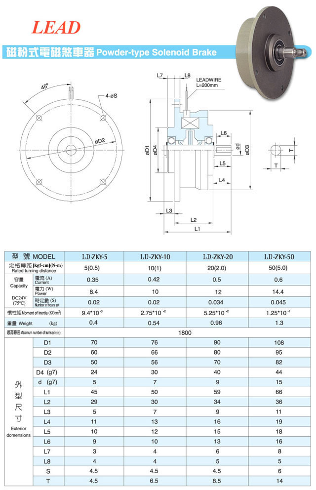 ZKY微小型磁粉制動(dòng)器