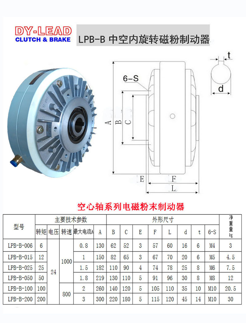 LPB-B空心軸磁粉制動(dòng)器